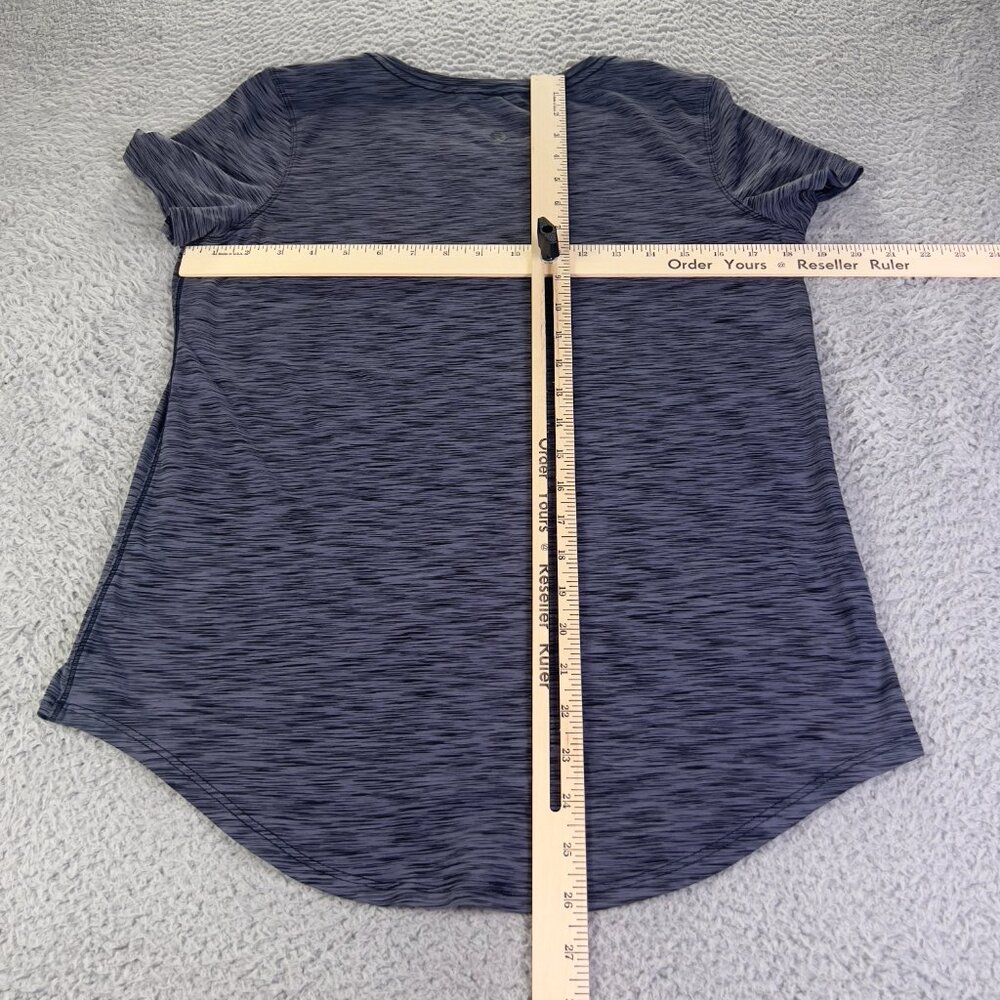 Lululemon Shirt Womens 8 Heather Gray Black Short Sleeve Athletic Gym Preppy - Picture 4 of 7